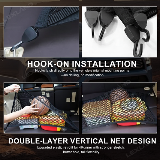 4Runner Elastic Cargo Net Trunk Mesh Luggage Net Trunk Organizer for Toyota