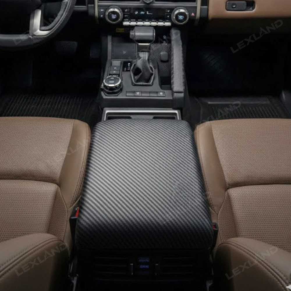 4Runner/Tacoma Center Console Cover ABS Carbon Fiber Style Armrest Box Cover Trim Protection for Toyota
