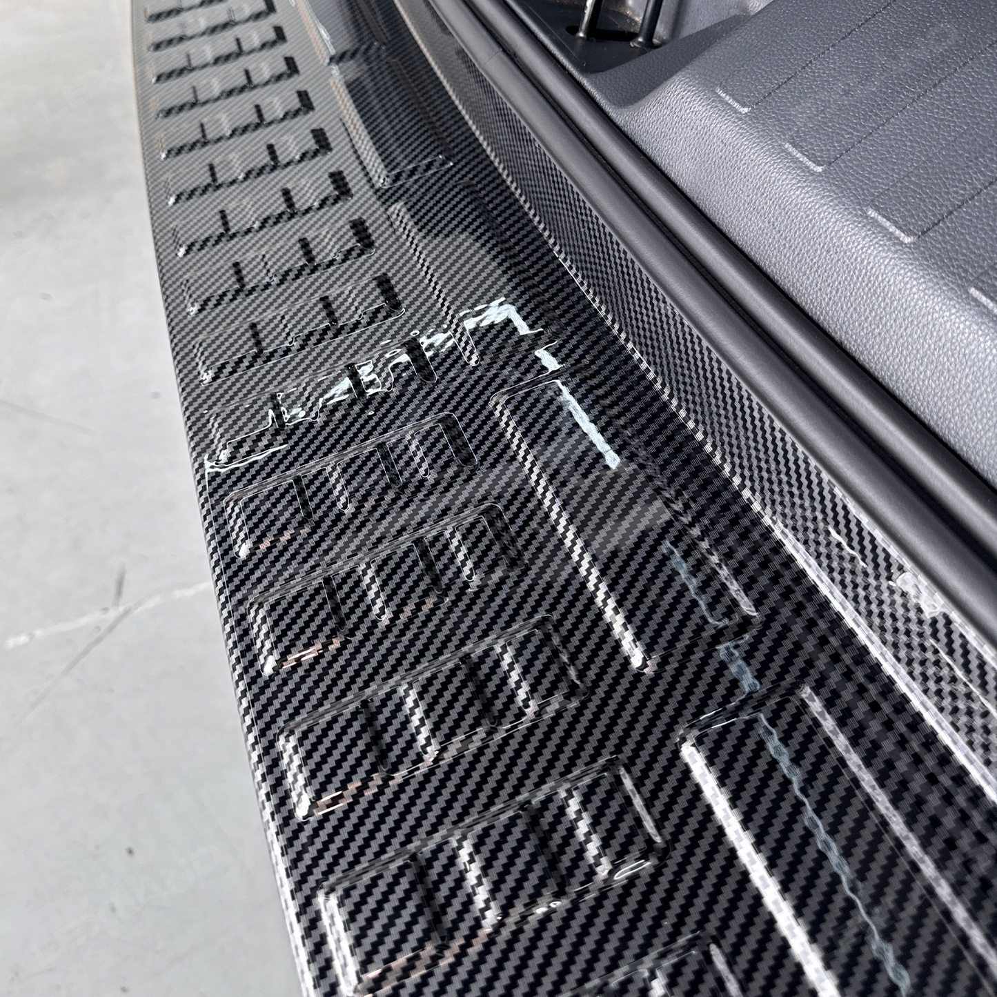 4Runner Rear Bumper Guard Plate Cover ABS Glossy Carbon Fiber Style Rear Sill Guard Board Protector