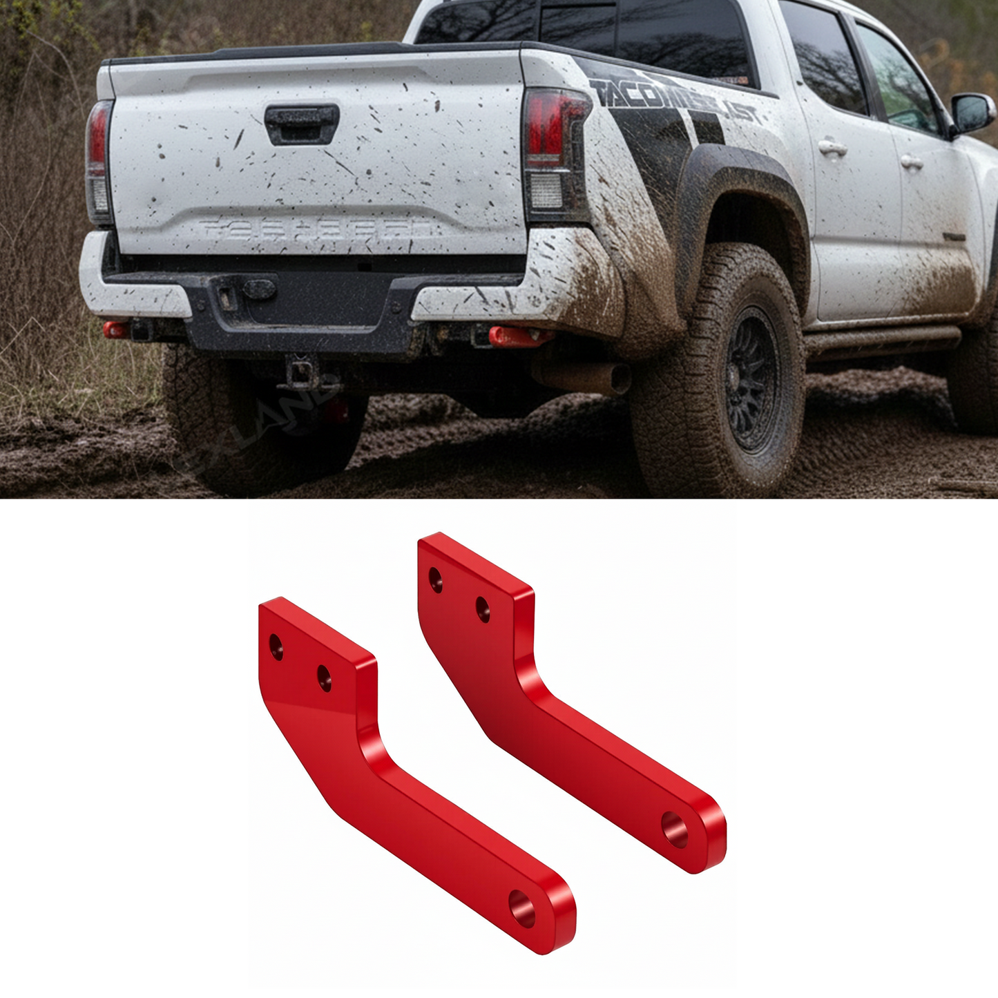 Tacoma Rear Tow Hook Red Rear Recovery Points for Toyota