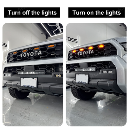 4Runner TRD-Style Front Bumper Grille with Amber Light & LED Light Bar for Toyota