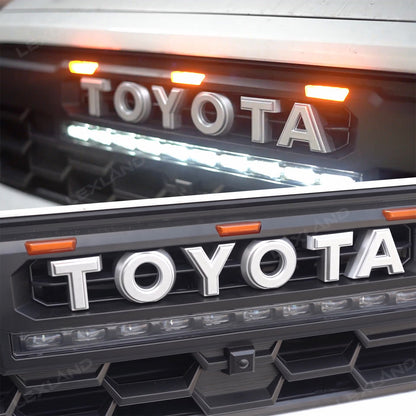 Tacoma Front Bumper Grille With LED & Light Bar Racing Grills With TRD PRO Style Upgrade for Toyota