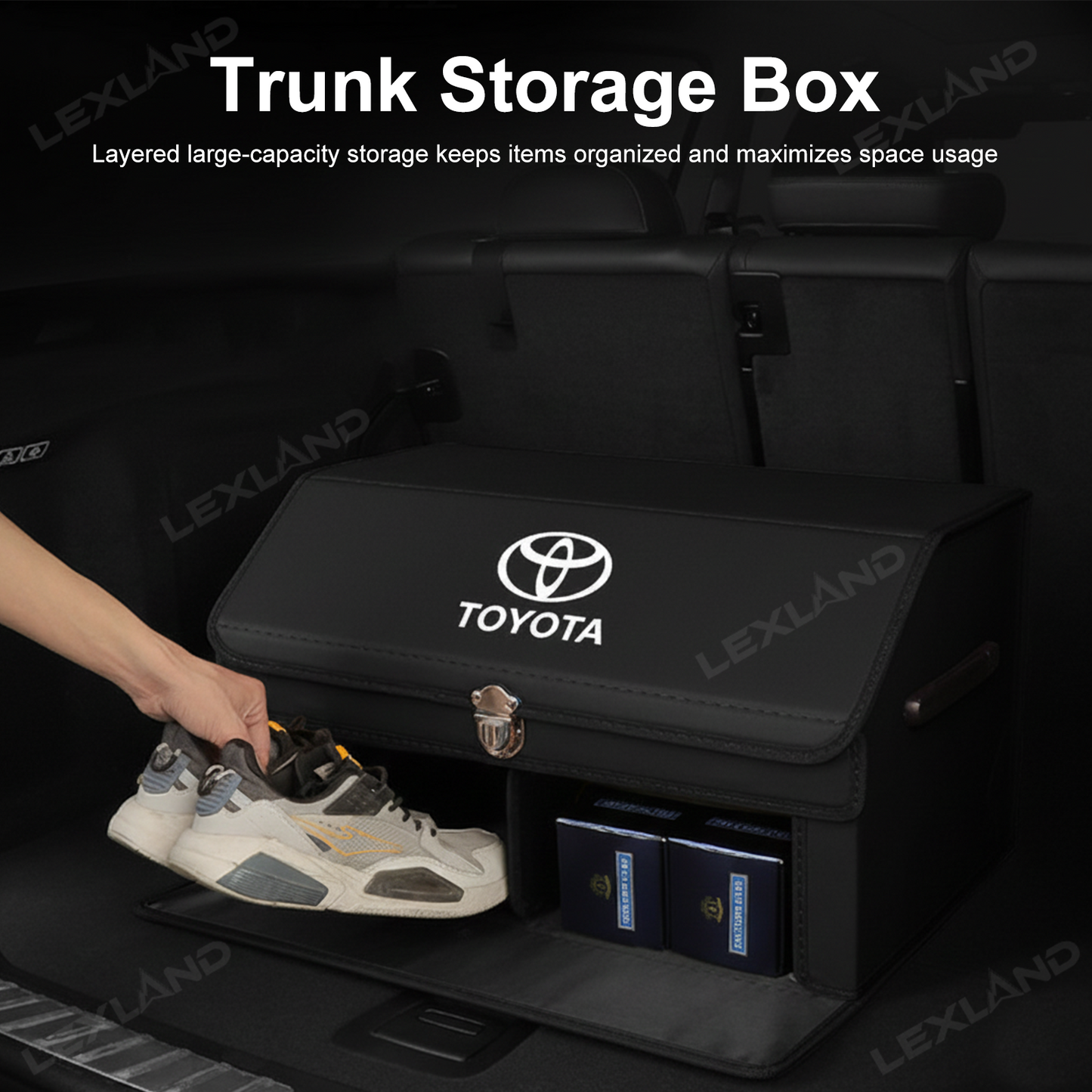 Toyota Trunk Storage Box Trunk Organizer with Toyota Logo Luggage Storage Bag