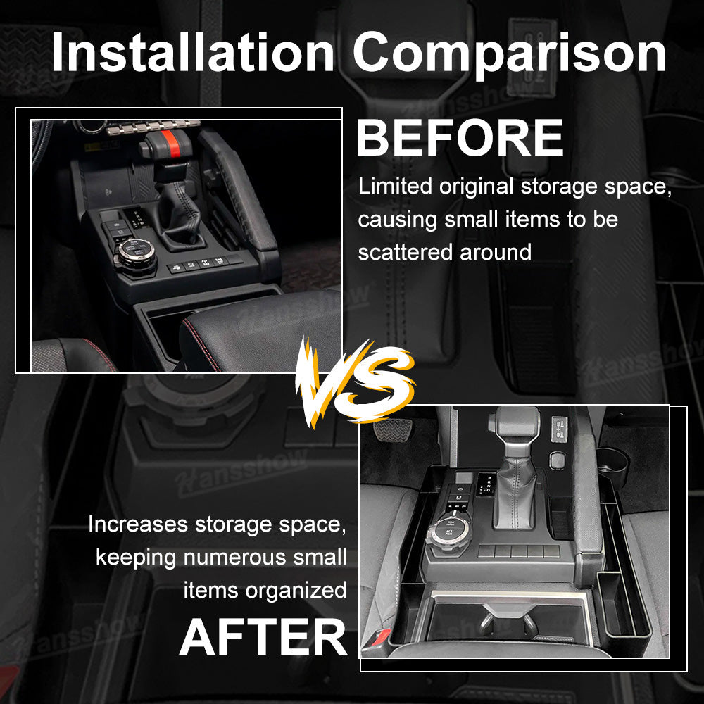 4Runner Gear Shift Console Storage Box Side Organizer with Cup Holder