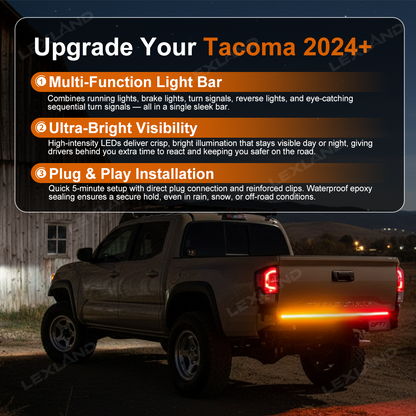 Tacoma 48" LED Tailgate Light Bar with Reverse Light, Brake Light & Sequential Turn Signals