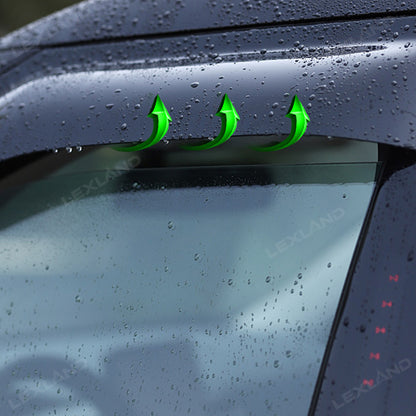 Tundra Window Visor Deflectors with TUNDRA Letter Style Tape-On Rain Guards Sun Shield