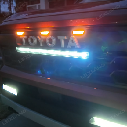 Tacoma Front Bumper Grille With LED & Light Bar Racing Grills With TRD PRO Style Upgrade for Toyota