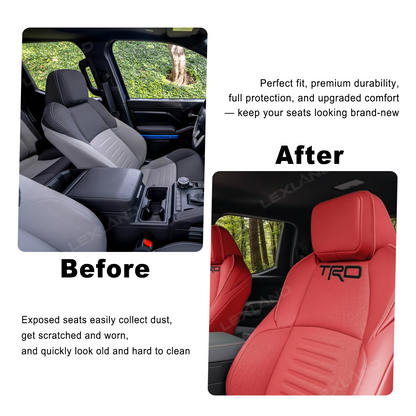 Tacoma /4Runner Seat Covers Full Coverage Embossed Seat Protector with TRD Letter Style for Toyota