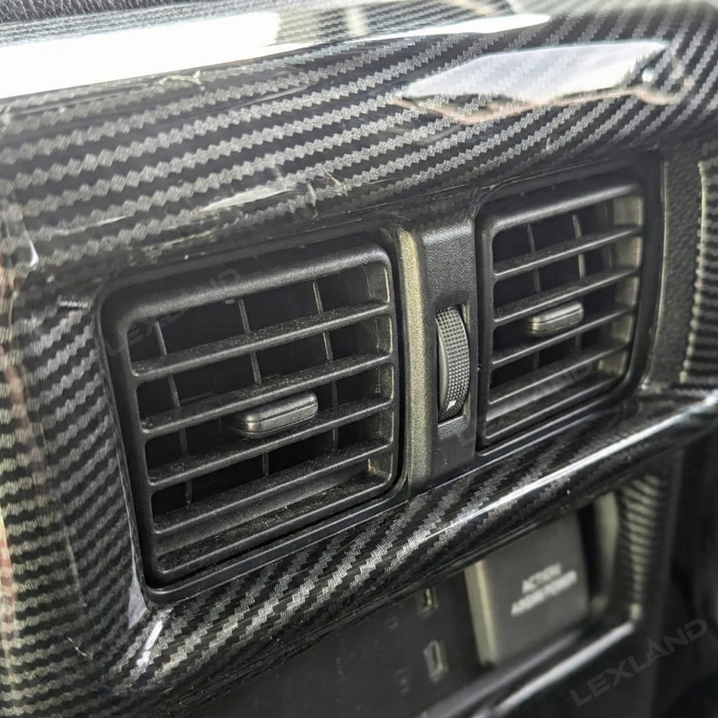 4Runner Rear Air Vent Cover ABS Glossy Carbon Fiber Style Interior Kick Guard Protector