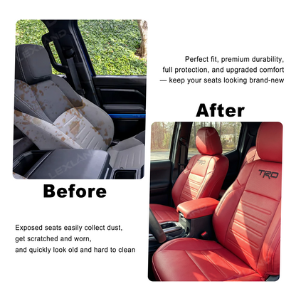 Tacoma 3rd Gen Seat Covers Embossed Seat Protectors with TRD Logo for Toyota