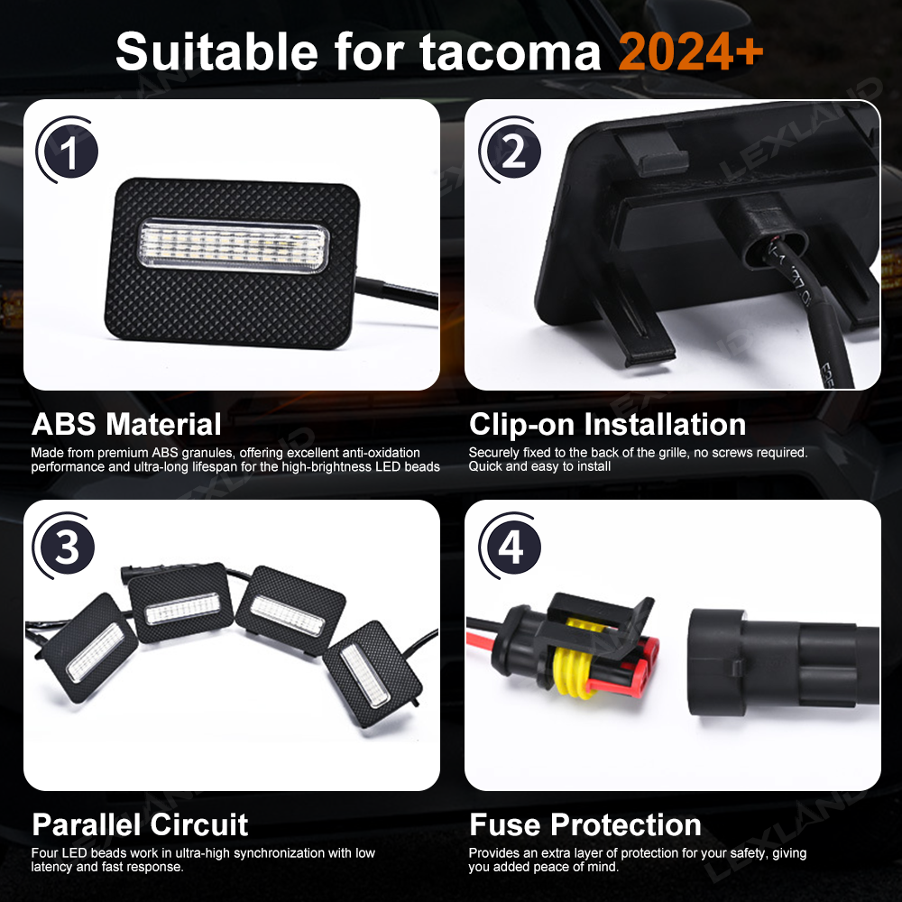 Tacoma Raptor Lights LED Front Grille Lights Amber Lights For Toyota