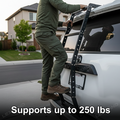 4Runner Ladder Aluminum Trunk Hatch Ladder Rack Rear Window Mounted Ladder for Toyota