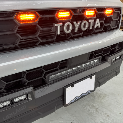 4Runner TRD-Style Front Bumper Grille with Amber Light & LED Light Bar for Toyota