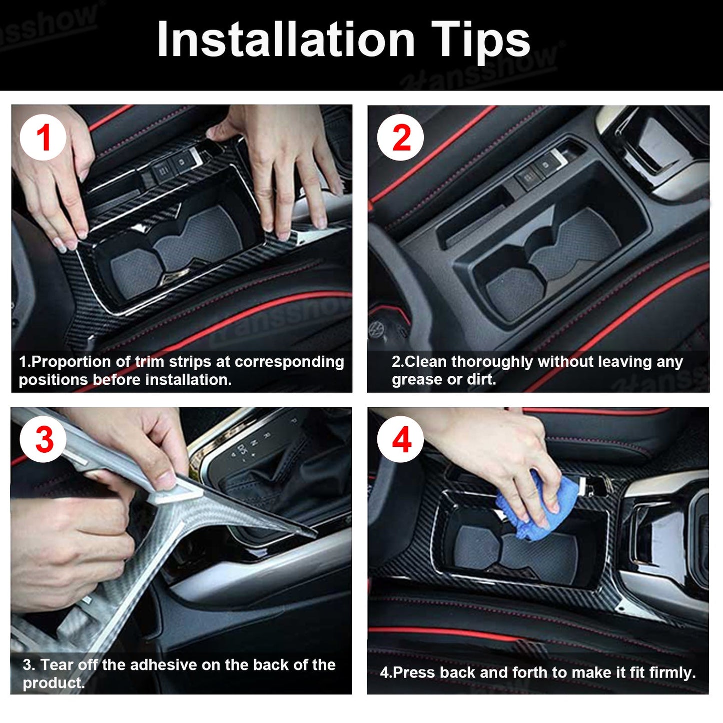 4Runner Interior Cover Trim ABS Carbon Fiber Style Protective Overlays For Toyota