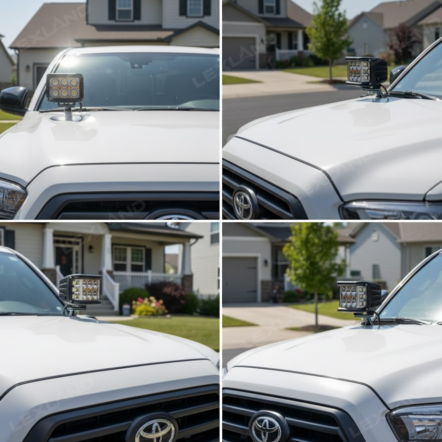 Tacoma/4Runner Ditch Light Mounting Brackets A-Pillar Hood Mounts for Toyota