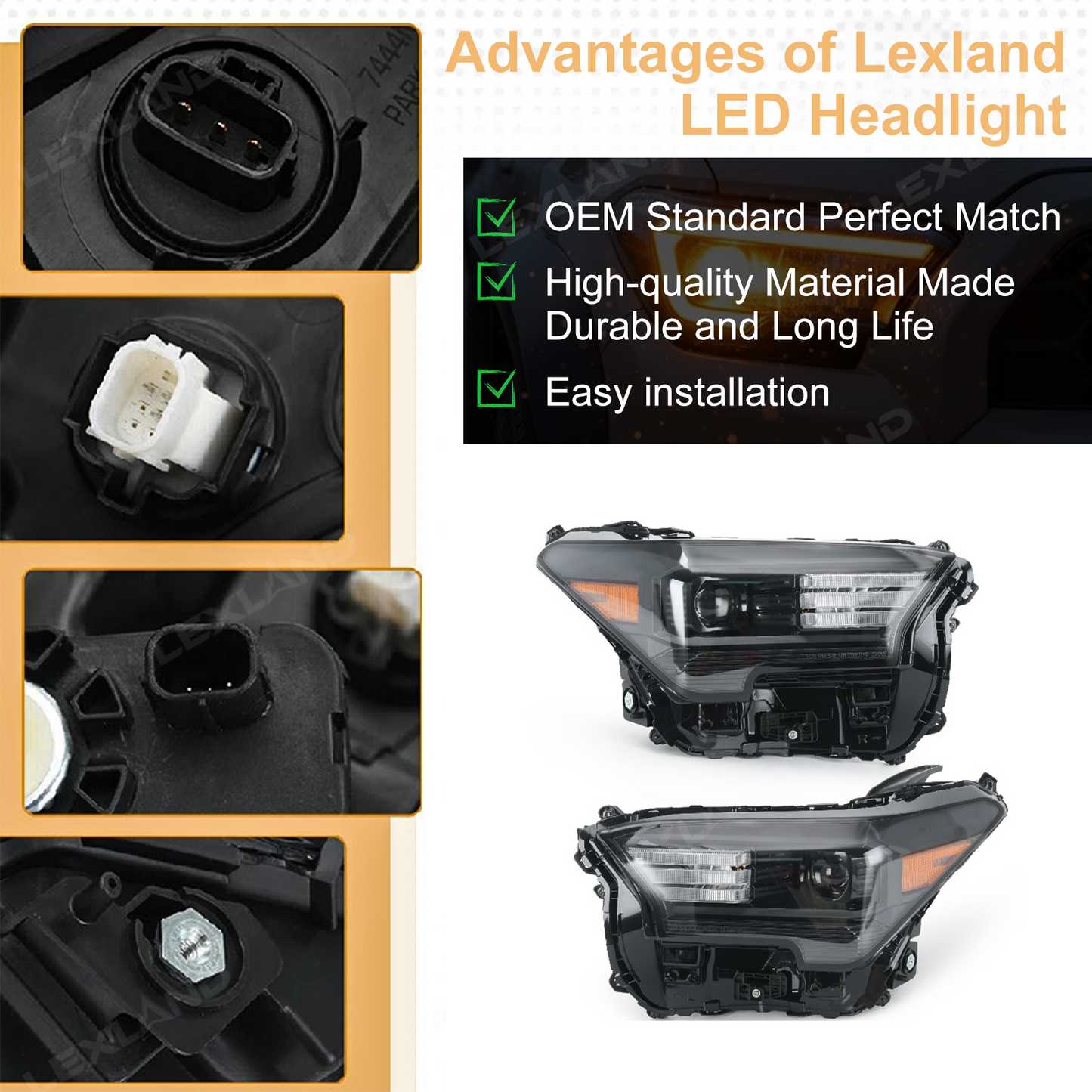 Tacoma LED Headlight DRL OEM Replacement 81110-AK020 for Toyota