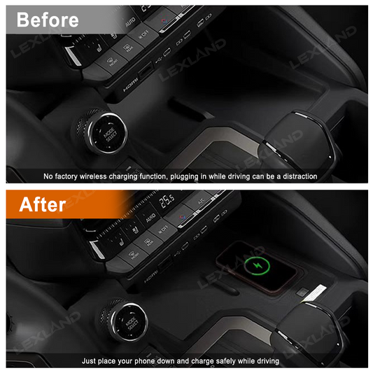Land Cruiser Wireless Phone Charger 15W Armrest Charging Pad for Toyota