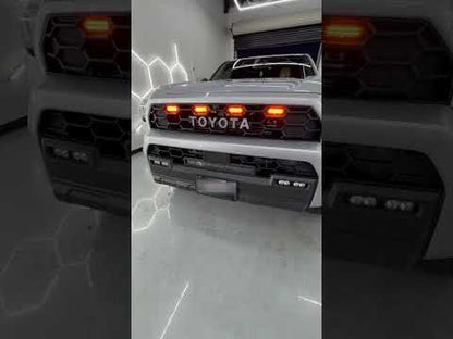 4Runner TRD-Style Front Bumper Grille with Amber Light & LED Light Bar for Toyota