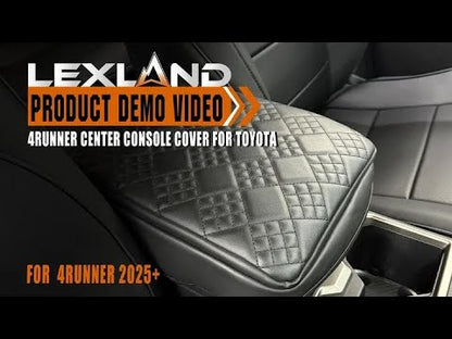 4Runner Center Console Cover Diamond-Quilted Leather Armrest Cover Interior Trim Protector